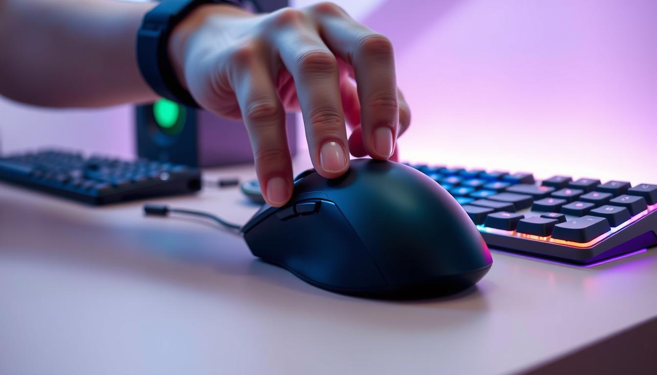 mouse sensitivity in tight desk space for left-handed players