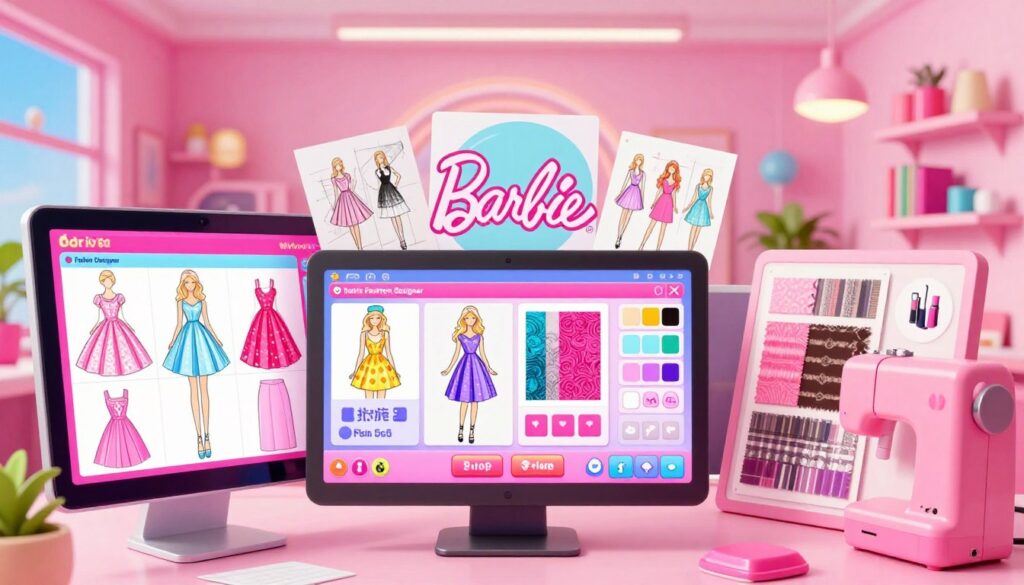 interface de jogo do Barbie Fashion Designer