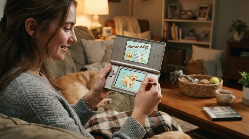 Nintendogs no Nintendo DS com tela sensível ao toque
